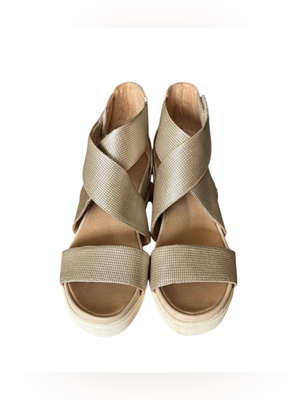 New Dr. Scholl’s Women’s Sheena Platform Wedge Metallic Gold Sandals. Size 10M